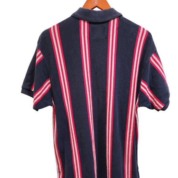 Chaps Ralph Lauren Vintage 90’s Vertical Striped Polo Shirt Size L Logo - Picture 6 of 14